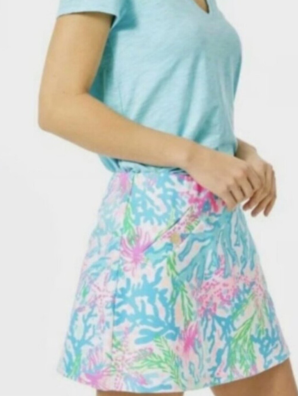 Lilly Pulitzer Madison Skort Coral Bay Large Women's Beach Travel Vacation